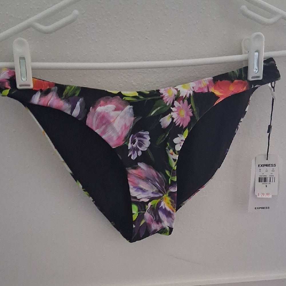 Express Multicolor Floral Bikini Bottom